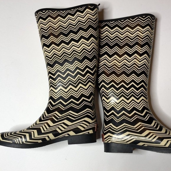 Missoni For Target Zig Zag Rainboots Black Cream 8 - Picture 8 of 9